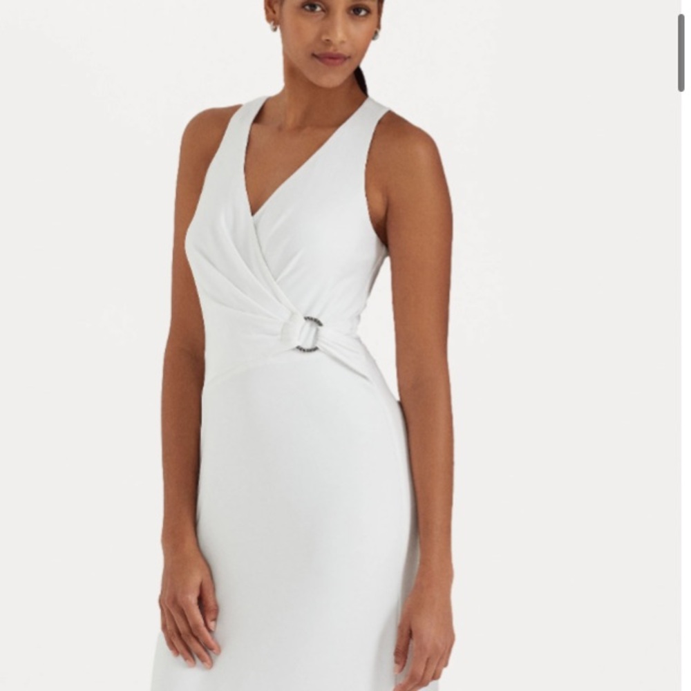 LAUREN RALPH LAUREN Sleeveless Wrap Detail Jersey Dress- NWOT